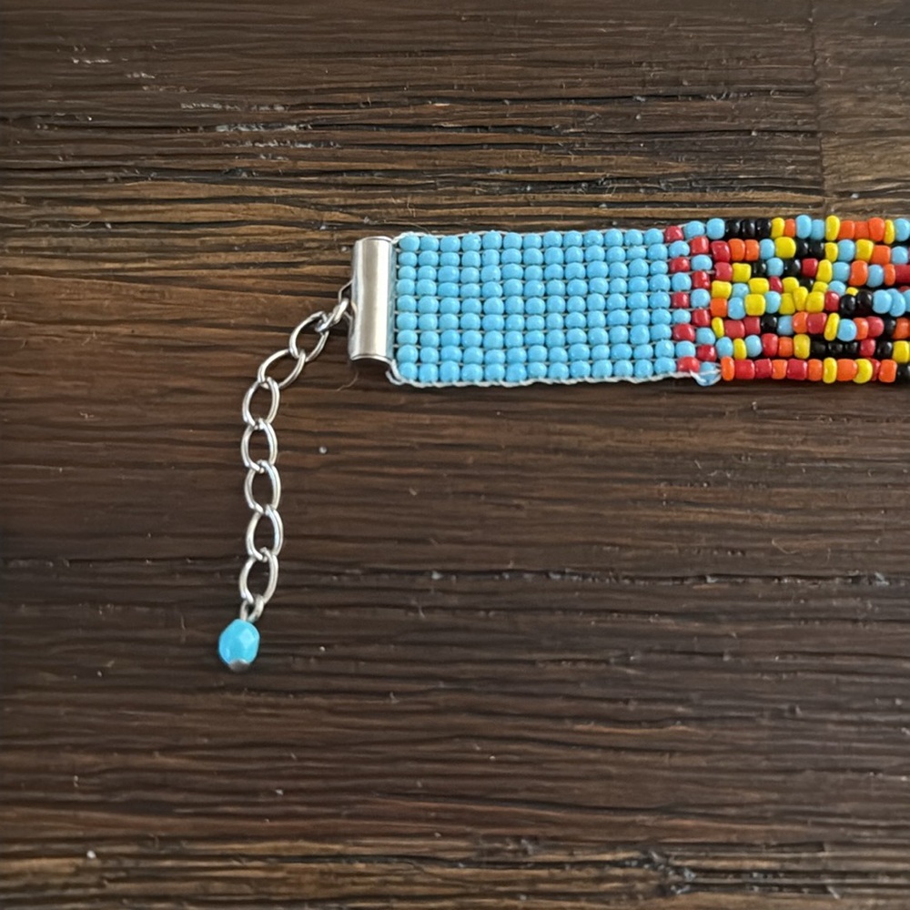 Beaded Bracelet with Silver Tone Adjustable Clasp - Picture 3 of 10